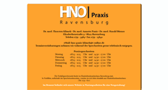 Desktop Screenshot of hno-ravensburg.de